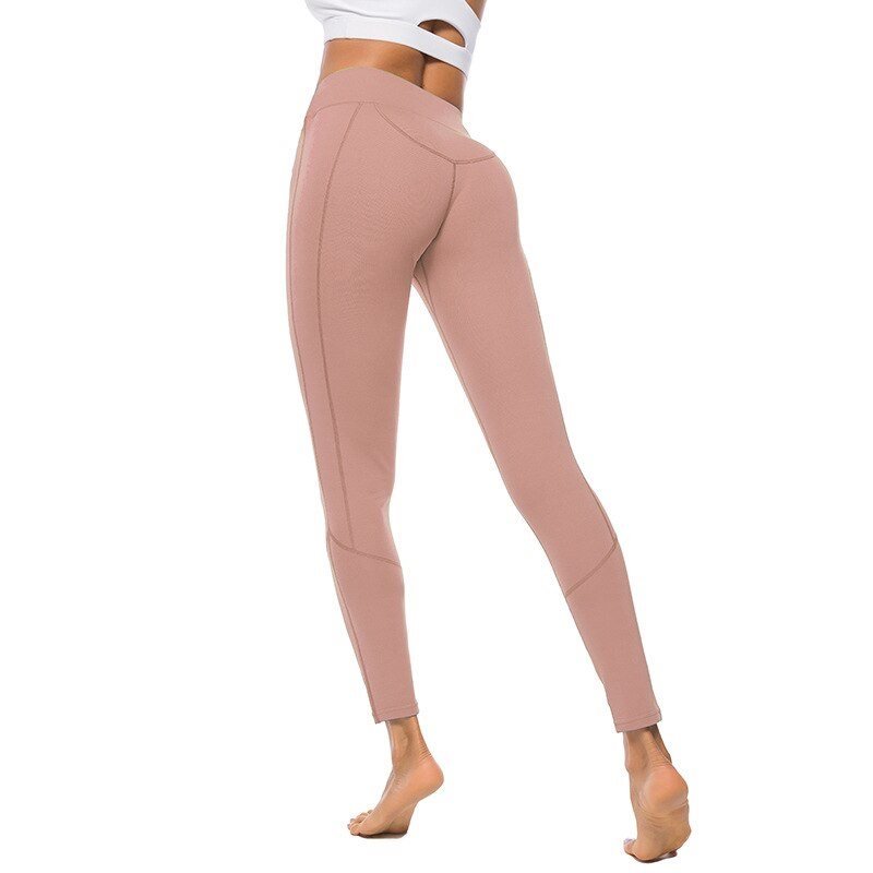 Nowe spodnie do jogi kobiety Sexy wysokiej talii szwy spodnie obcisle szybkoschnace oddychajace Pure Color spodnie fitness Gym legginsy do biegania