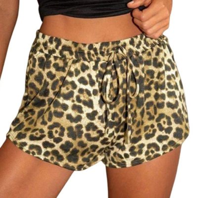 Lato Leopard serpentynowy nadruk gorce spodenki dla kobiet moda wysokiej talii Slim Sport spodenki dla motocyklisty Activewear kobieta Streetwear