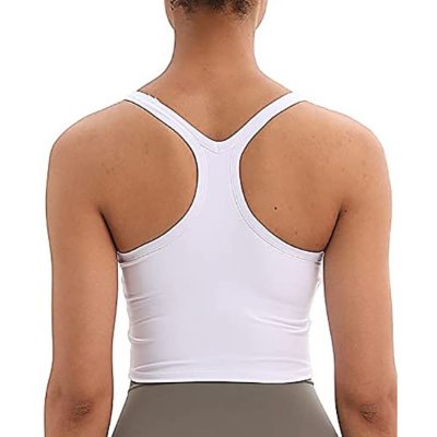 Racerback Crop Top with Built in at Amazon Women