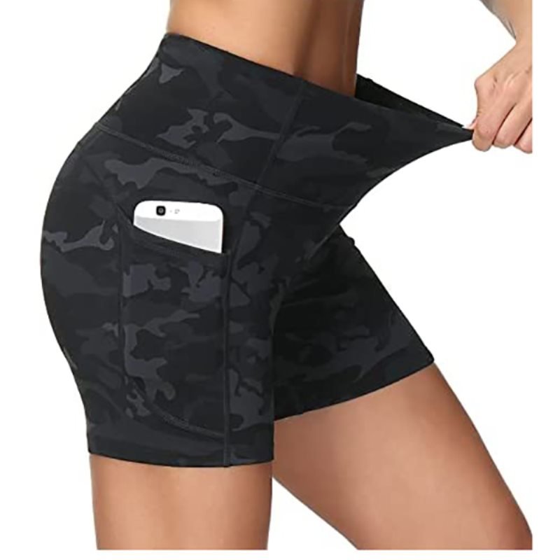 Waist Shorts for Women with 2 Side Pockets Tummy Control Home Shorts : Sports Outdoors