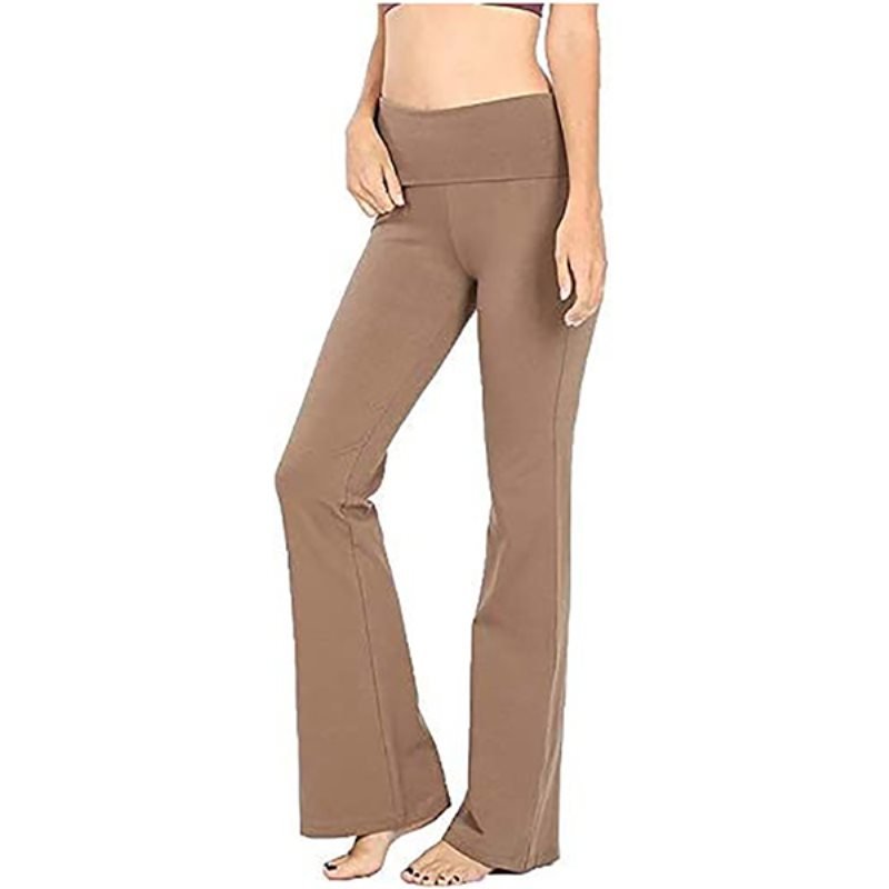 Zenana Premium Cotton FOLD Over Flare Pants at Women