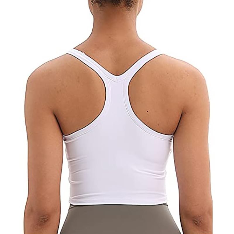 Racerback Crop Top with Built in at Amazon Women